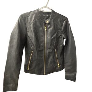 Baccini Faux leather black  jacket size medium